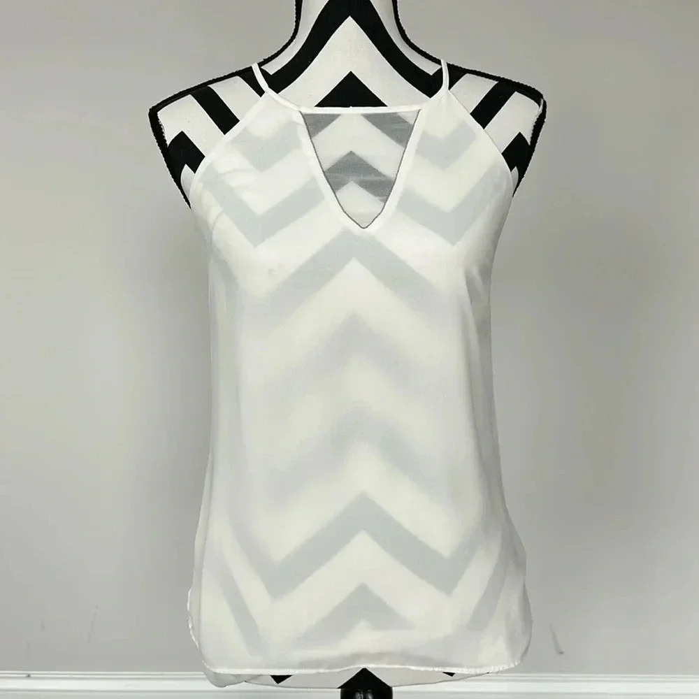 White‎ House Black Market White Tank Top Sz XXS